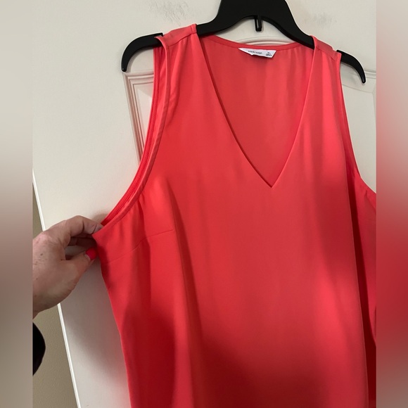Nine West Deep Coral Women's Sleeveless V-Neck Lined Top Women’s size XL - Picture 10 of 16